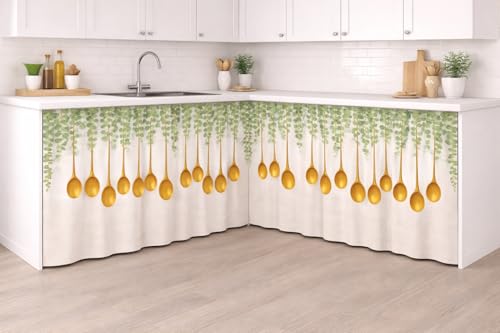 Image of Barebeauty Premium Printed Kitchen Sink Curtain | Kitchen Under Sink Curtain | Decorative Cabinet Cover | Washable & Dustproof | Modern Curtain (3, Design-7)