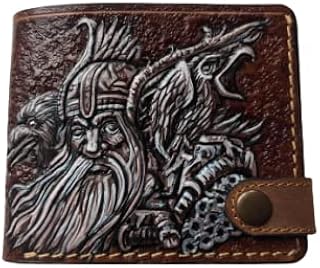Odin wallet, Leather Wallet, Embossed wallet, Custom Wallet, Odin, Personalized wallet, Leather Wallet, 3D Genuine Leather Wallet, Hand Carved, Leather Carving, Carving Wallet