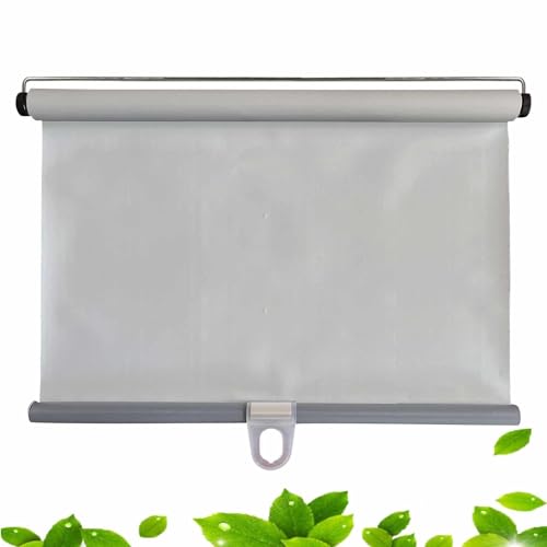 Persianas enrollables opacas inalámbricas, portátiles, retráctiles, con ventosas, tela resistente a los rayos UV, para el hogar y la oficina, color gris, 90 x 200 cm