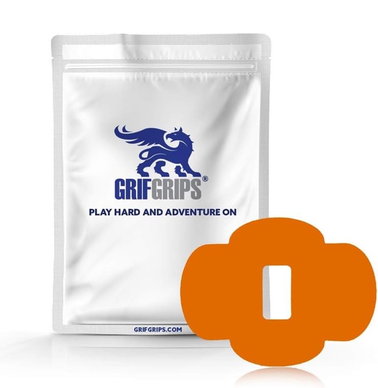 GrifGrips Wrap Grip Sports Adhesive Patch for Dexcom G6 - Pack of 15 (Orange)