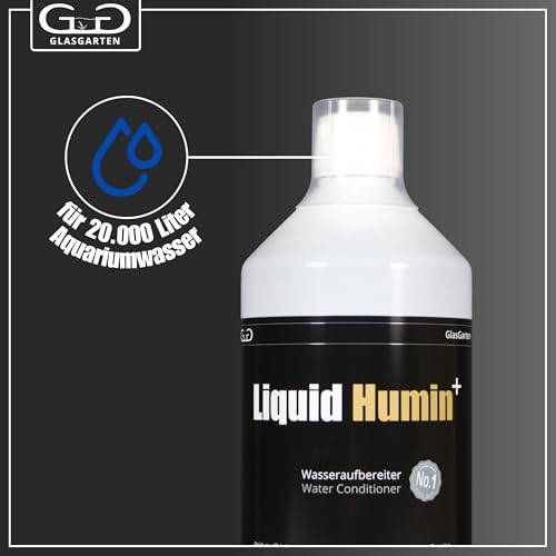 GlasGarten Liquid Humin+ | 1 L/ 1000ml – Huminstoffe in der Flasche. Verbesserung des Immunsystems der Tiere & Stabilisierung des pH-Werts - Schutz vor pH-Sturz