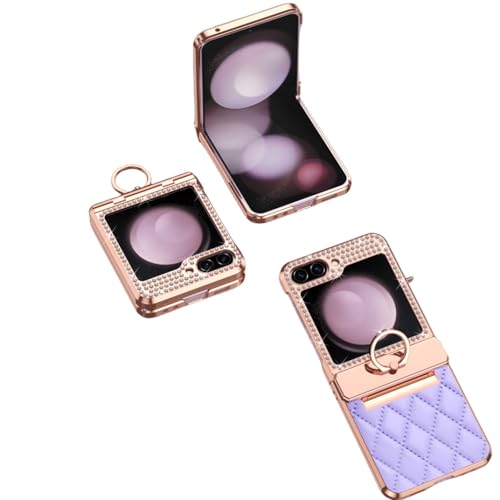 Coque Samsung Galaxy Z Flip 5 antichoc violette à anneau galvanisé robuste