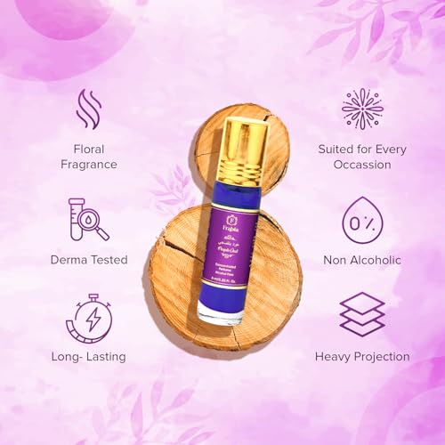 Image of Purple Oud Attar Perfume Oil Roll On for Men and Women | Bergamot, Fresh, Citrus and Melon Fruit Fragrance Notes | 12 Hrs Long Lasting, Alcohol Free | Ideal for Gift | 6ml