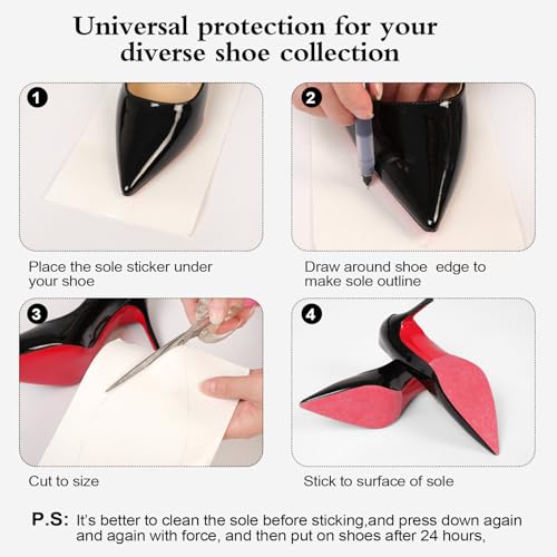 Image of 39 in Clear Sole Protector for High Heel Shoes - Anti-Slip Transparent Sole Guard Stickers - Compatible with Christian Louboutin Bottom Heels - Crystal Shoe Sole Protector Pad(5 * 39 in)