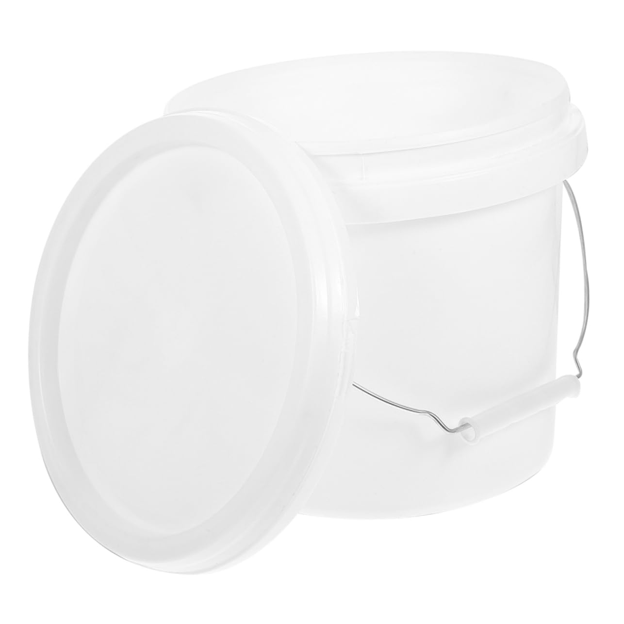 GARVALON Secchio da 8 Litri in Abs Bianco, Secchio per Vernice da 270.54 Once Coperchio, Contenitore per Pittura e Prodotti Chimici