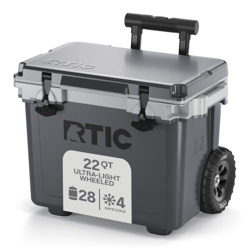 RTIC 22 QT Ultra-Light Wheeled Cooler with Handle Grey