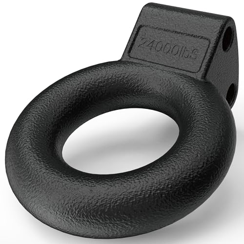 DEEAGLE Pintle Hitch Lunette Ring 24 000LBS Towing Weight Pinle Hitch with Lunette Tow Eye for Adjustable Channel Bracket Trailers and Towing Accessories