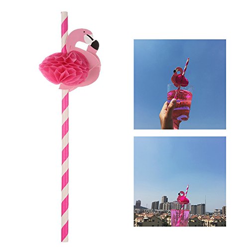Jzhen 50 stuks flamingo-papieren rietjes, decoratie voor cocktail, bruiloft, verjaardag, feest - Image 6