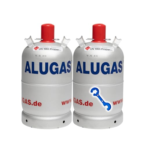 Alugas 2X 11 Kg Propangasflasche, Gasflasche für Camping NEU leer