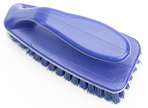 Image of SPARTA Scrub Brush with Iron Shaped Handle and Stiff Bristles, Heavy Duty Scrubber Brush for Kitchen, Bathroom, Shower, Tile, Sink, Carpet and Bakepans, Polypropylene, 6 Inches, Blue