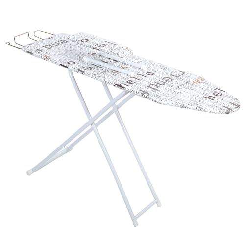 Folding Ironing Board – Adjustable Height, Durable with Anti-Skid Feet, Folding Ironing Board with Iron Rest, Foldable & Collapsible Ironing Table, 107 cm x 30 cm, Lightweight (White)