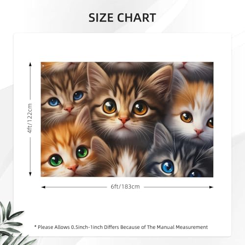 Drapeau extérieur chat polyester durable double face multicolore 1,2m