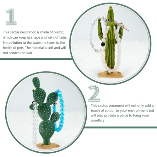Image of 2Pcs Reptile Cactus Plants Terrarium Decoration Faux Reptile Terrarium Cactus Plant Landscape Decoration for Turtle Lizard