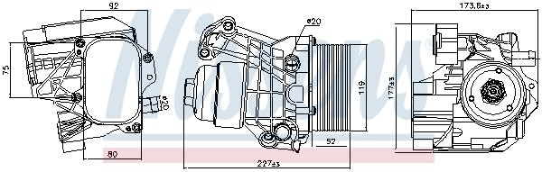 NISSENS Radiatore olio, Olio motore 91312 | Compatibile con: AUDI A1, A1 Sportback, A3, A3 Cabriolet, A3 Limousine, A3 Sportback, Q2, Q3, Q3, Q3 Sportback, TT