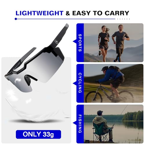 Image of kimorn Z87 Polarized Sport Sunglasses for Men | Wrap around Sport Frame, Polarized Lenses, Driving Fishing Cycling