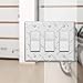 Amerelle Diamond Plate Triple Rocker Stamped Aluminum Wallplate, 3 Rocker