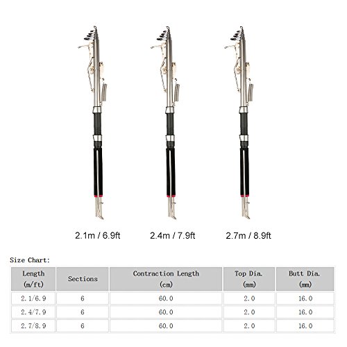 Andoer Vara de pesca telescópica ajustável 2.1/2.4/2.7m Vara de pesca automática Sea Shore River Lak