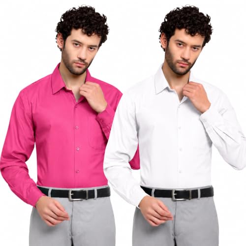 Image of Pinkmint Cotton Soild Combo Men Shirt Formmal Wear Office Wear Regular Fit Shirt