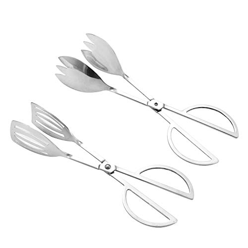 AOOSY 2 paquete de pinzas para servir, pinzas para buffet, pinzas para ensalada de acero inoxidable de 9.84 pulgadas pinzas para pastel pinzas para pan y pinzas para comida