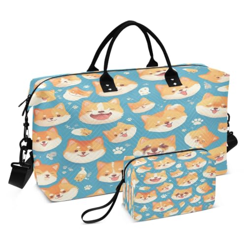 Sac de voyage carlin avec trousse maquillage étanche pour femme et fille