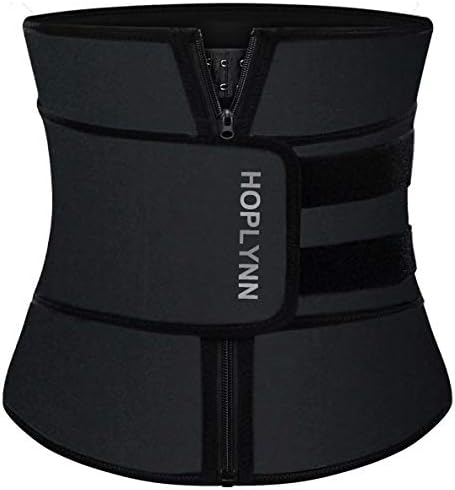 HOPLYNN Neoprene Sweat Waist Trainer Corset Trimmer Shaper Belt for Women, Workout Plus Size Waist Cincher Stomach Wraps Bands Medium Black