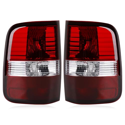 Tail Lights Compatible with 2004-2008 Ford F150 Halogen Type Smoked Red Brake Rear Lamp Taillights