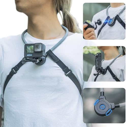 Support magnétique tour de cou pour vidéos POV immersives en voyage
