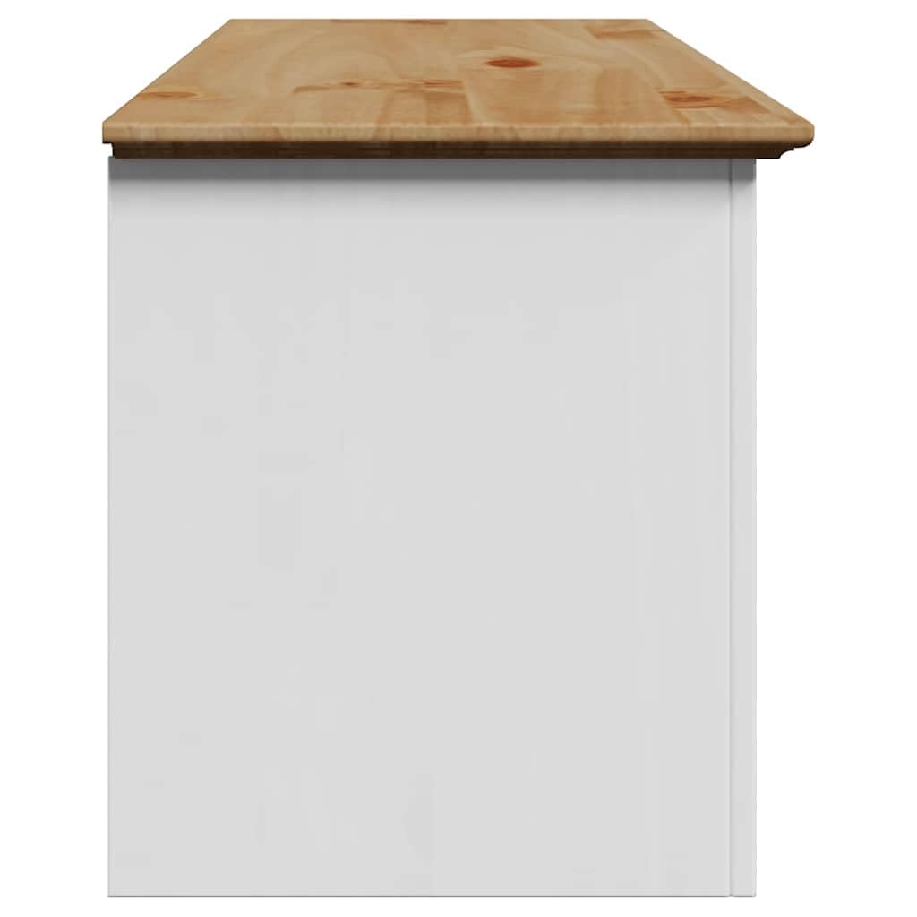 Banco de recibidor BODO Blanco y marrón 114x40x45 cm, Bancos Baul para Dormitorio, Banco Vestidor, Banquetas, Bancos para Cocina, Banco Auxiliar Cocina, Banco Vestuario - 4016870