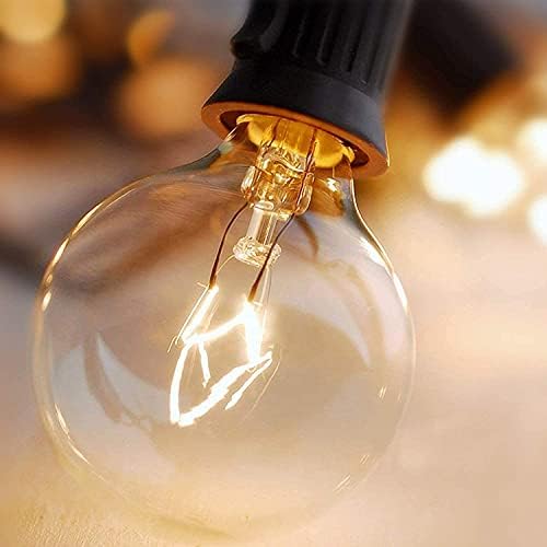 25 Pack G40 Replacement Bulbs: 7 Watt G40 Globe Bulbs for String Lights, Candelabra Screw Base, Fits E12 and C7 Sockets, Indoor/Outdoor Use, Clear Glass G40 Bulbs, Secure & Convenient Packaging