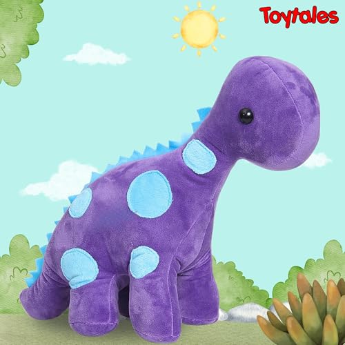 Image of TOYTALES Soft Toy Combo Pack Cute Purple Dinosaur & Rainbow Mimi Octopus Plush Toy for Kids (Pack of 2)