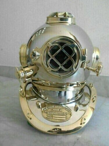 Generic Maritime Vintage Boston Diving Helmet US Navy Mark V Scuba Divers Helmet Gift, As shown in image