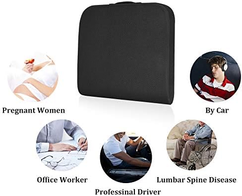 baibu Memory Foam Seat Cushion,Chair Pad for Office Computer & Car Seat Cushion,Perfect for Coccyx Orthopedic Improves Posture - (48x45x7.5cm Black)