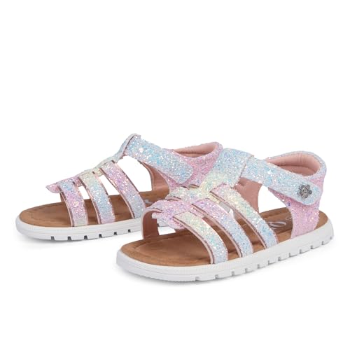 Image of QIY Toddler Girl Sandals Little Kids Summer Dress Shoes Open Toe Flats Princess Sandals for School Beach Party