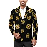 Coat of Arms of Russia Men's Blazers Jacket Slim Fit Business Sport Coat Two Buttons Casual Suit Jacket for Work Party 3XL