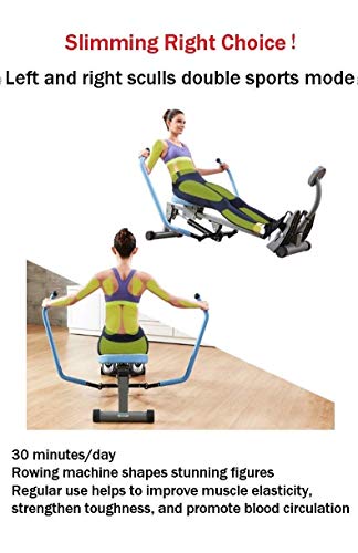 Image of Foldable Rowing Machines Rowing Machine for House Use Foldable 12 Level Adjustable Resistance Double Paddle Hydraulic Rowing Trainer Silent Small Fitness Equipment