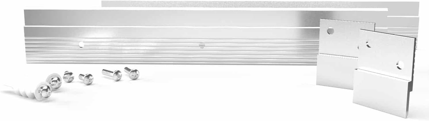 Monarch Metal MF625 Z Clip Kit – Two 48" Rails – Aluminum Z Bar Hanging System with 1-1/2" Clips, Screws & Drywall Anchors – MF625H4-48Kit