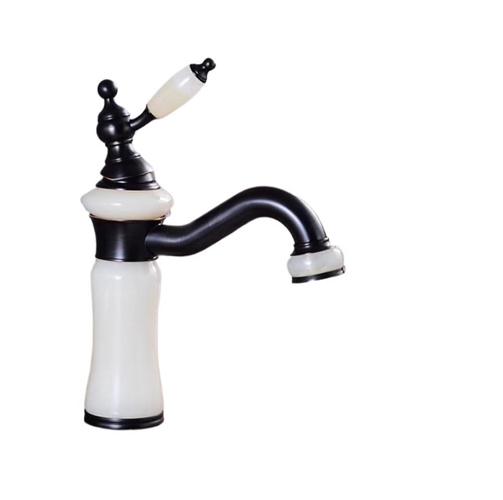 Robinet de lavabo style européen en jade et laiton pour rénovation de maison