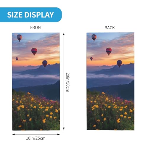 Hot Air Balloons Pattern Neck Gaiter Face Mask Scarf Bandana Head Wrap Uv Protection Balaclava For Sports2