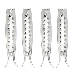 Smosyo 4 stuks groente-grillclips, roestvrij staal, grill-bakklemmen, saladegrill, grilltang, barbecue-accessoires