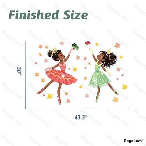 Vinilo decorativo negro con niñas y mariposas miniatura 5
