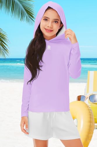 Image of Remimi Kids Sun Shirt Rash Guard Quick Dry Sun Protection Athletic Hoodie Hiking Shirts 3-12 Years