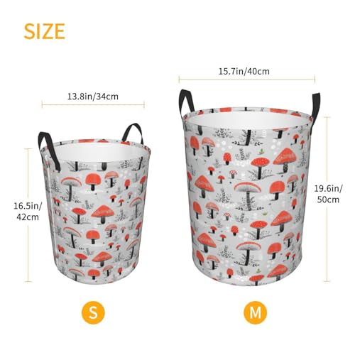Grand panier à linge imprimé champignons au design amusant - 6