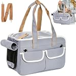 Covzoe Pet Carrier, Collapsible Small Dog Travel Carriers with Breathable Meshes, 15.7" L x 7.5" W x 10.6" H Medium Cat Bag Carrier with Large Pockets, Pet Purse Carrier for Small Animals