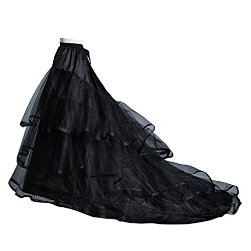 Women's Mermaid 2-Hoop Petticoat Underskirt for Wedding Evening Dress Train (Black, one Size) Women's Mermaid 2-Hoop Petticoat Underskirt for Wedding Evening Dress Train (Black, one Size)