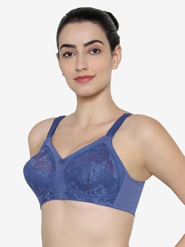 Image of Triumph Doreen Wireless Women Bra Non Wired and Non Padded Full Coverage Lace Support Bra High Center Bridge & Power-Net Side Panels Adjustable Straps Everyday Comfort Bra Pack of 1