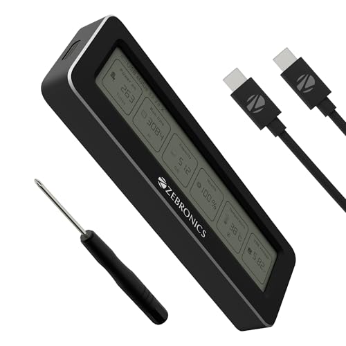 Image of Zebronics M.2 NVMe /SATA Enclosure, PCIe 3.0, 4TB(Max) Storage, Upto 10Gbps Transfer Speed, Supports 2230 /2242 /2260 /2280, Type-C 3.2 Gen2, Windows, Mac, Linux Support, Aluminum Case (CMN1000D)