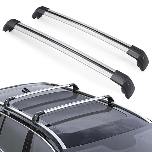 Portaequipajes de aluminio HRV barras transversales de alta resistencia plata 2
