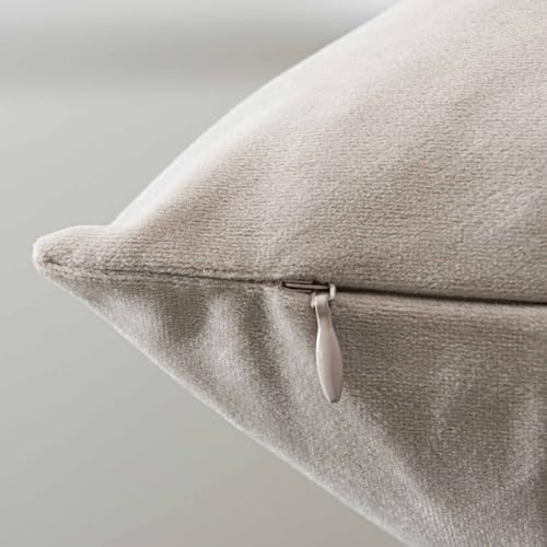 Image of Throw Pillow Covers 18x18 Decorative Velvet Cushion Covers Set of 2,Cloud | Soft Pillow Cases with Invisible Zipper for Modern Couch Sofa Bed Living Room Bedroom Home Decor
