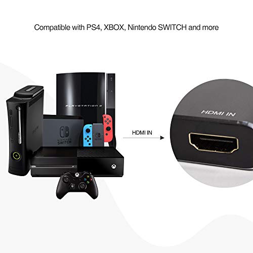 HDMI Capture Card - August VGB500 - USB 3.0 Full HD 1080p 60fps - Capture, Record and Stream PS4, Xbox One and Nintendo Switch, for PC, Mac & Linux