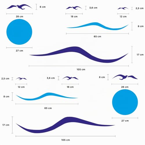 Autocollant vinyle vagues mouettes camping-car pour masquer défauts - 3